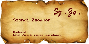 Szondi Zsombor névjegykártya